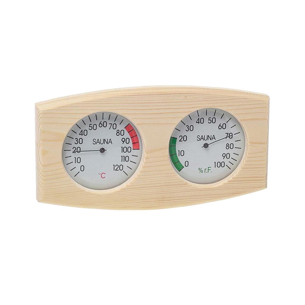 Wood Grain &Hygrometer in 1 Horizontal Wood Hygrothermograph Outdoor Indoor Temp&Humidity Measurement Room Accs