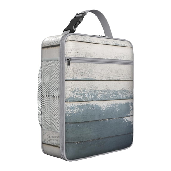 Wood Grain Insulated Lunch Box Men Reusable Lunch Tote Bag Lightweight Lunchbox Work Travel