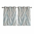 thumbnail image 1 of Wood Grain Kitchen Curtains Window Panels, Vintage Geometric Wooden Planks Brown Green Insulated Window Treatment Curtain, Grommet Curtains for Bedroom/Living Room/Bathroom, 2 Piece 52"Wx45"L, 1 of 8