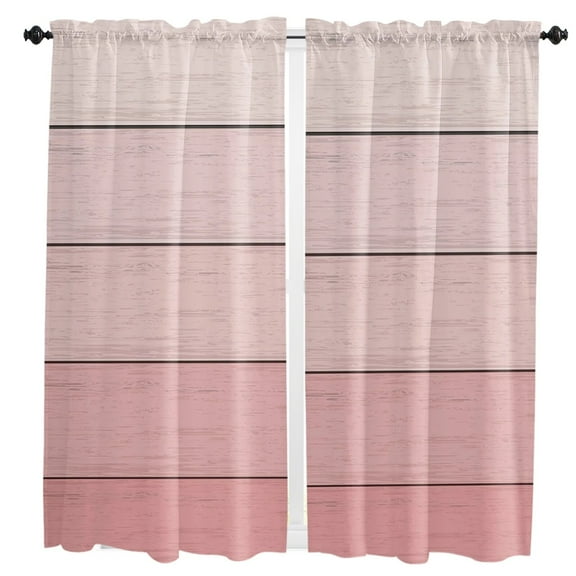 Wood Grain Light Pink Gradient Curtain Home Decoration Living Room Short Curtains Window Treatments For Kitchen Bedroom