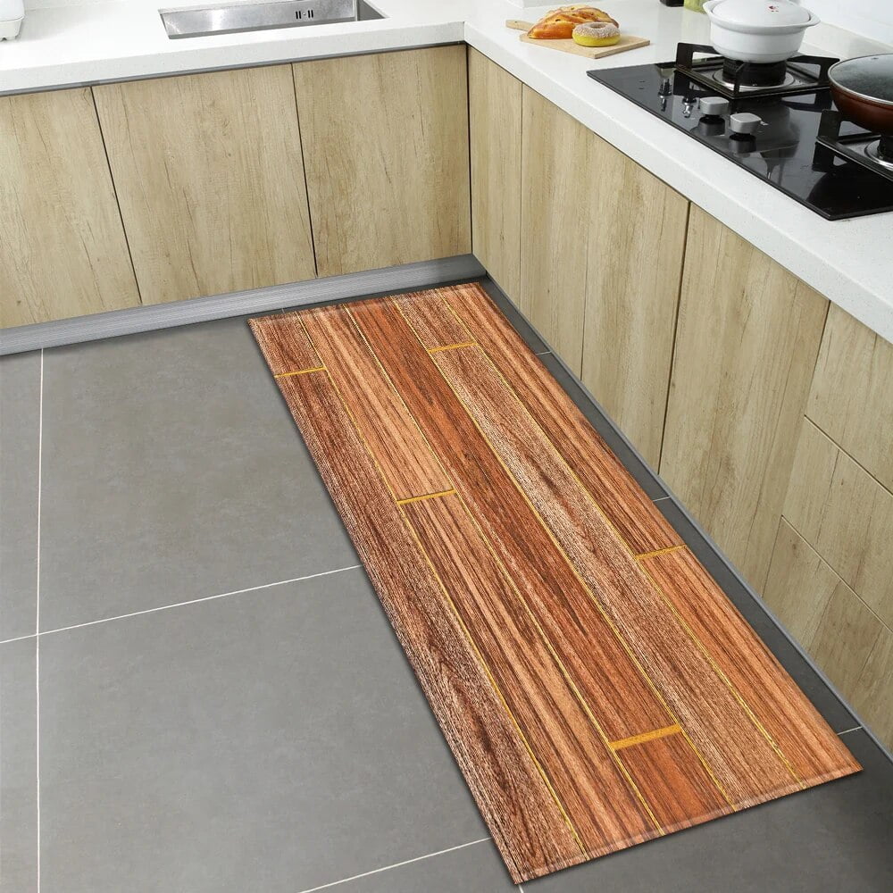Wood Grain Living Room Kitchen Carpet Bedroom Children's Decor Rug