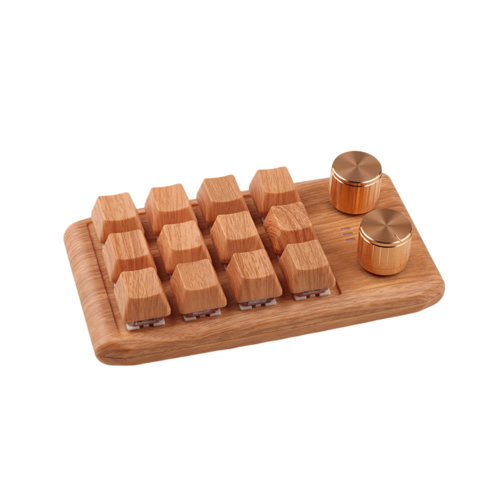 Wood Grain Macro Mechanical Keypad: 12 Programmable Keys & Adjustable ...