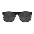 thumbnail image 1 of Wood Grain Pattern Arm Horn Rim Classic Skater Shade Sunglasses Green Yellow Black, 1 of 4