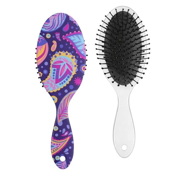 Wood Grain Pattern Hair Brush, Nordic Style Rustic Cushion Hairbrush for Girls Women, Boho Chic Aesthetic Comb for Smooth Hair and Scalp Massage