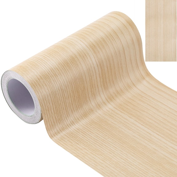 Wood Grain Pattern PVC Self-Adhesive Tapes Veneer Edge Banding Cornsilk 150x0.1mm 10m/roll
