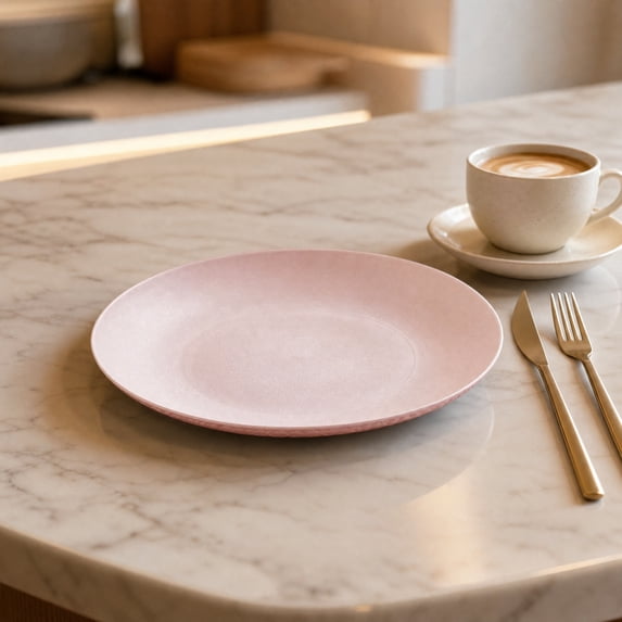 Wood Grain Plastic Dinner Plates - Unbreakable & Dishwasher Safe, Lightweight Rustic Style for Everyday Meals, Camping, and Entertaining