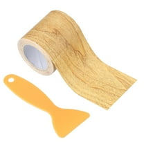 Uxcell Wood Grain Repair Tape 2.2" x 14.99' Self Adhesive Realistic Textured Repair Tape Patch with Scraper Natural Oak
