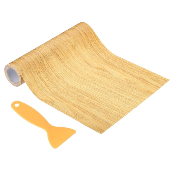 Uxcell Wood Grain Repair Tape 8" x 14.99' Self Adhesive Realistic Textured Repair Tape Patch with Scraper Natural Oak