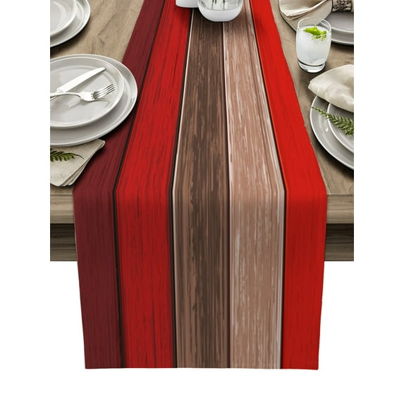 Wood Grain Retro Sage Green Table Runner Home Wedding Table Flag Mat Table Centerpieces Decoration Party Dining Long Tablecloth