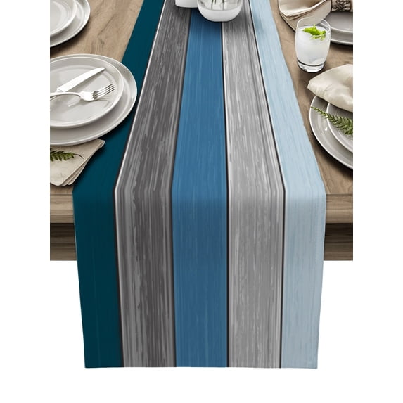 Wood Grain Retro Sage Green Table Runner Home Wedding Table Flag Mat Table Centerpieces Decoration Party Dining Long Tablecloth
