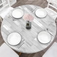 thumbnail image 1 of Wood Grain Round Vinyl Fitted Tablecloth with Elastic Edged, Waterproof Oil Proof Wipeable Table Cover for Indoor Outdoor Patio Table, Fits Round Tables Up to 40" - 44" Diameter, 1 of 6