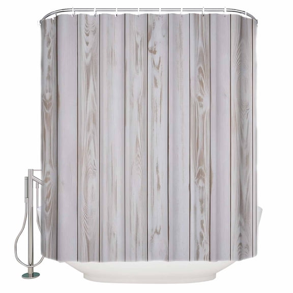 Wood Grain Rustic Bathroom Shower Curtains with 12 Hooks Polyester Waterproof Shower Curtain for Stalls and Bathtubs Farmhouse Striped Wooden Plank Decorative Bathroom Privacy Curtain 36x72 Inches