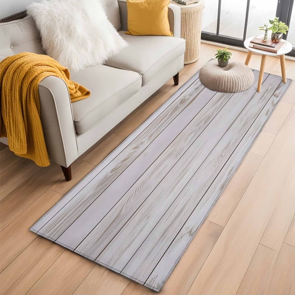 Wood Grain Rustic Kitchen Runner Rug 2x6 Washable Runners for Hallway Non Slip Farmhouse Striped Wooden Plank Large Area Rug Indoor Floor Carpet for Bathroom Laundry Entryway Bedroom Living Room