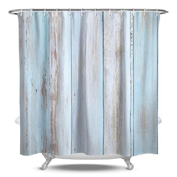 Wood Grain Rustic Waterproof Shower Curtain, Fabric Bathroom Shower Curtain Featuring Weathered Wood Texture, Vintage Hardwood Pattern, Natural Farmhouse Style, Rustic Wood Grain Design