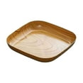 thumbnail image 1 of Wood Grain Serving Tray | Disposable Heavy Duty Party Platter for Desserts & Snacks | 14.5x14.5cm Brown Plastic Board for Family Dinners & Decorations, 1 of 6