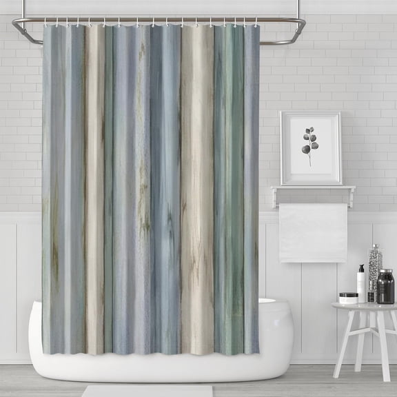Wood Grain Shower Curtain Rustic Wood Texture Weathered Wood Pattern Vintage Hardwood Texture Farmhouse Style Waterproof Fabric Bathroom Shower Curtain with Hooks, Machine Washable