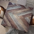 thumbnail image 1 of Wood Grain Square Tablecloth Fitted Table Cover with Elastic Edge Wooden Board Cloth Washable Tablecloths Wipe Clean for Indoor Outdoor Home Farmhouse, Fit for 32"x32" Tables, Style-13, 1 of 4