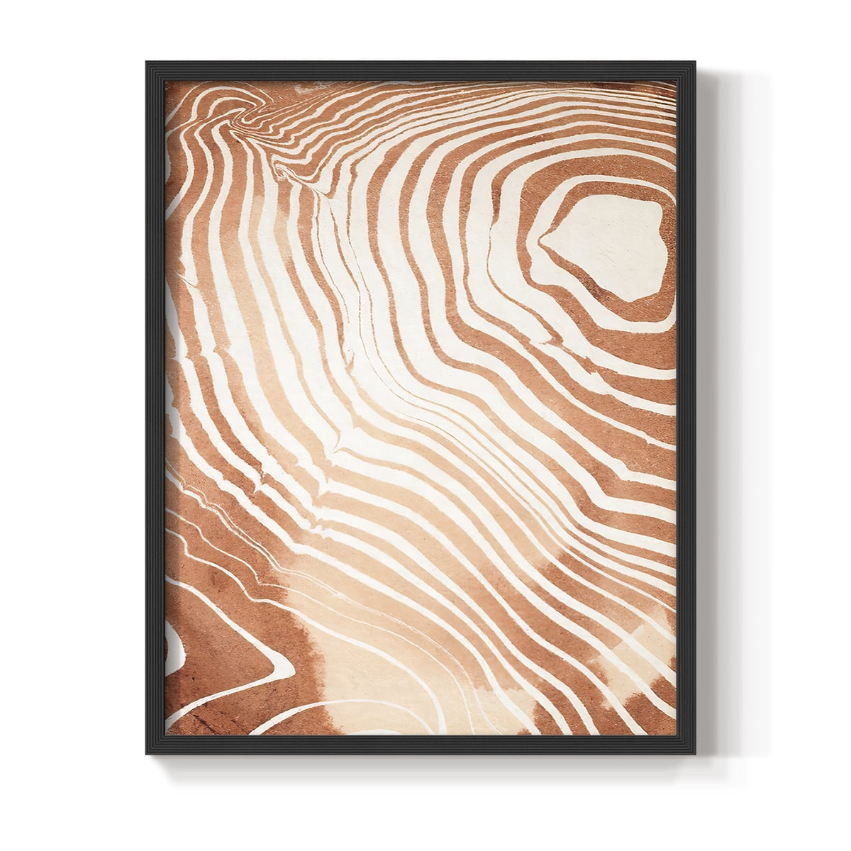 Wood Grain Suminagashi II Framed Print - Solid Wood in Single Picture Frame Solid Wood 2 Framed Print