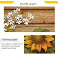 thumbnail image 1 of Wood Grain Sunflower Wooden Jigsaw Puzzles, Intellectual Entertainment Educational Puzzles Fun Family Game Creative Gift for Friends Parents Grandparents, 500 Pieces, 1 of 6