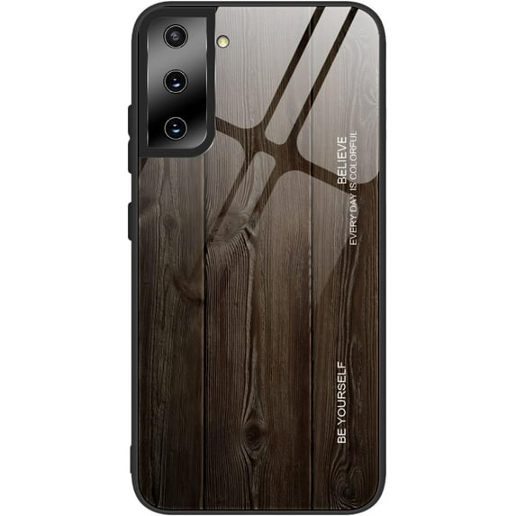 Wood Grain Tempered Glass Ultra Thin Phone Case for Samsung Galaxy A30 A50 A20 A10 S A21, Featured Back Cover(M01,A21S)