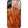 thumbnail image 1 of Wood Grain Tempered Glass Ultra Thin Phone Case for Samsung Galaxy S22 Ultra Plus, Featured Back Cover(M06,S22 Ultra), 1 of 6