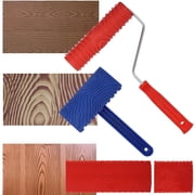Wood Grain Tool Set with Roller and Rocker - 4 Piece, DIY Wall and Floor Wood Graining Paint Kit for Furniture and Decks