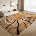 thumbnail image 1 of Wood Grain Tree Stump Area Rug, Brown Wood Grain Annual Rings Rugs, Washable Faux Wool Rug, Indoor Outdoor Living Room Bedroom Kids Room Carpet Runner Rug Home Decor 5 x 6ft, 1 of 6