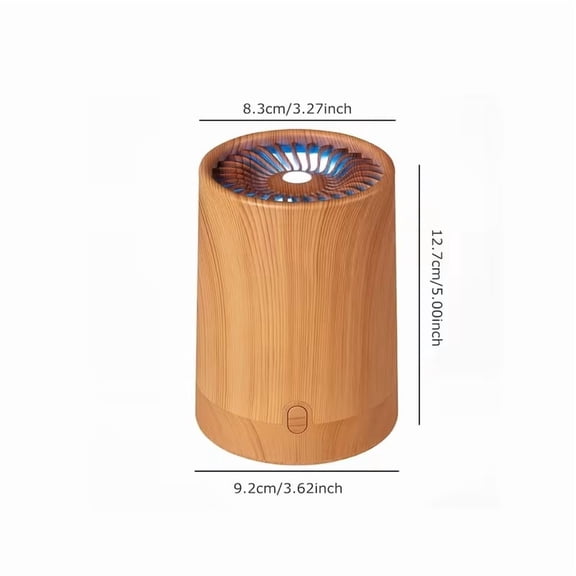 Wood Grain Ultrasonic Aroma Diffuser - Portable Essential Oil Diffuser & Humidifier with 7-Color LED Ambient Light for Home, Office, Car, Yoga, Meditation