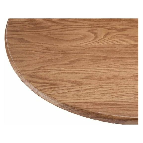 Wood Grain Vinyl Table Cover Elasticized - Fitted Tablecloth Protector for Dining Table - Reusable & Easy to Clean - Round & Oval Sizes