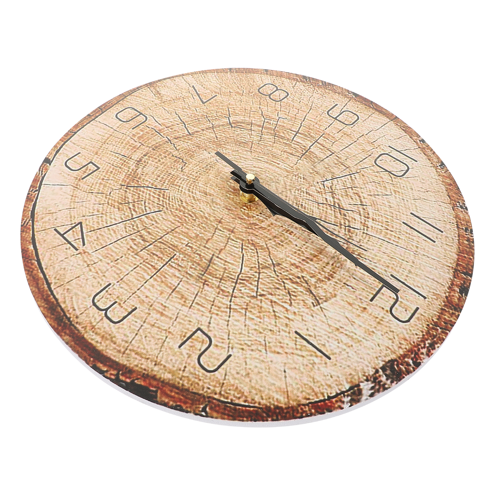 Wood Grain Wall Clock Operated Vintage Clock Rustic Farmhouse Roman