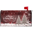 thumbnail image 1 of Wood Grain Winter Mailbox Covers Magnetic Standard Size 18" X 21" Christmas Tree Snowflakes Mailbox Cover Decorations Wrap, 1 of 6