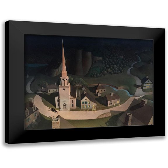 Wood, Grant 24x19 Black Modern Framed Museum Art Print Titled - Midnight Ride of Paul Revere