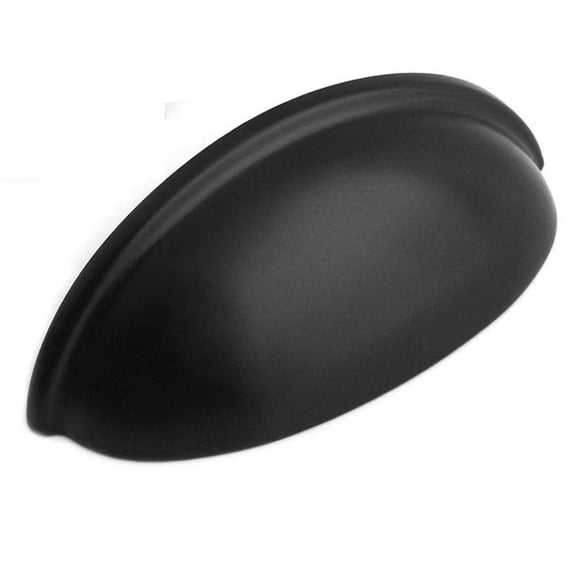 Wood Grip Aviano Collection - Modern and Sleek Cabinet Hardware Cup Pull (Matte Black)