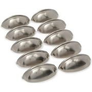 Wood Grip Aviano Satin Nickel Cup Pull - Sleek and Modern Cabinet Hardware Collection