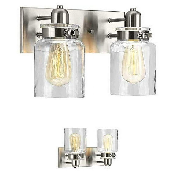 Wood Grip Bathroom Vanity Light Fixture - Bath Interior Lighting (Brushed Nickel, 2 - Lights)