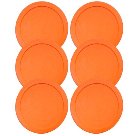 Wood Grip | Lids For Pyrex And Anchor Round Glass Containers 4-Cups Orange-6Pk, Food Covers