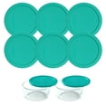 thumbnail image 1 of Wood Grip Lids for Pyrex and Anchor Round Glass Containers - 2-Cups, Green-6 Pack, 1 of 6