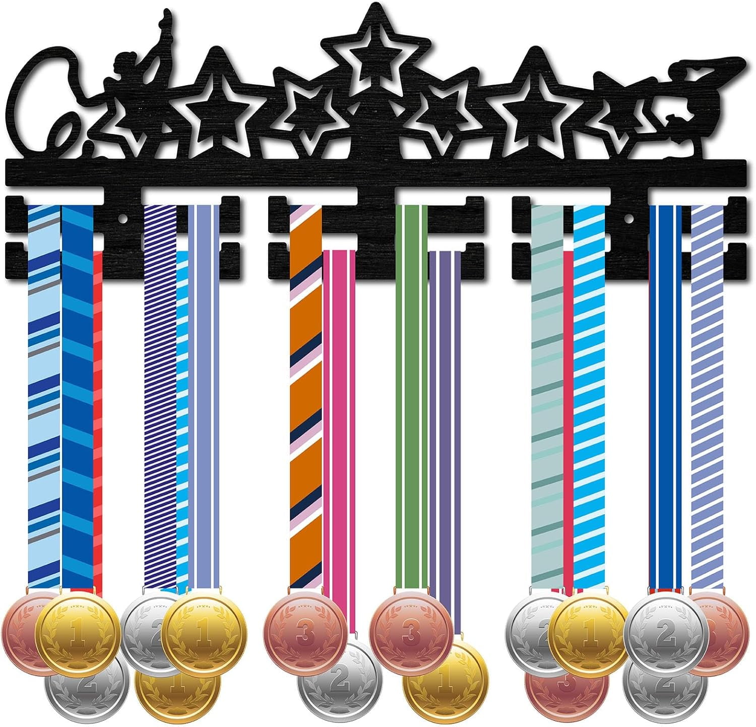 Wood Gymnastics Medal Holder Sport Medal Hanger Display Medal Rack Wall ...