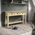 Wood Hall Table Console 3 Drawers Barewood | Furniture Dash - Walmart.com
