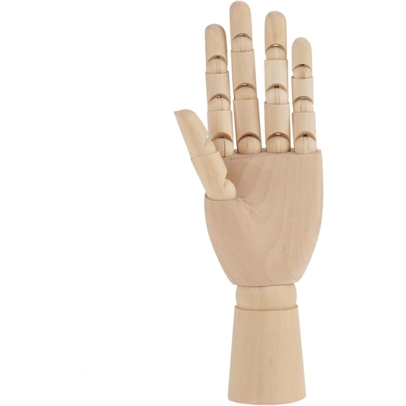 Wood Hand Model, Movable Joints, Flexible Hand Mannequin for Drawing, Painting and Sketching