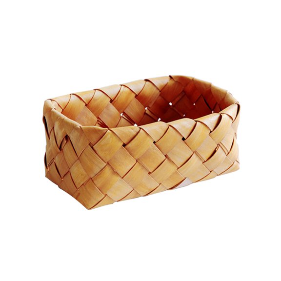 Wood Hand Woven Mini Basket,Vintage Handmade Wooden Storage Basket for Snack Fruit Eggs Grocery Basket Decor for Living Room