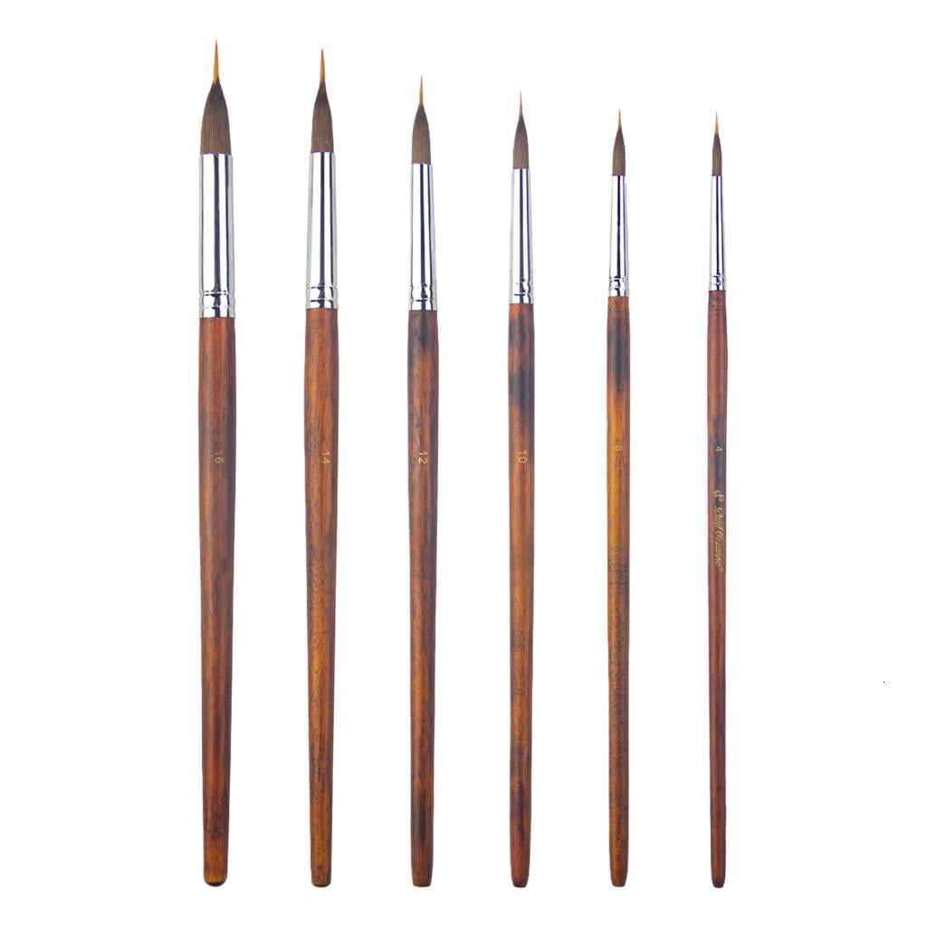 Wood Handle Detail Paint Brush for Fine Detailing Acrylic Watercolor Painting