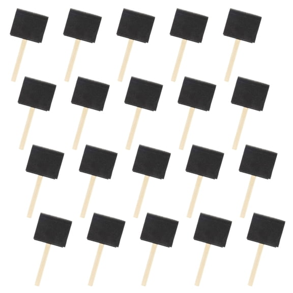 Wood Handle Foam Paint Brushes for Painting, Staining, Varnishes