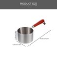 thumbnail image 1 of Wood Handle Oil Pot Melting Pot Stainless Steel Dual Pour Spout Small Pot, 1 of 8