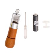 Wood Handle Sewing Awls1eatherSewing Hand Stitcher Quick Stitcher Tool with Needle Tip, Sewing Thread & Screwdriver
