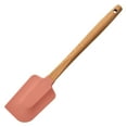 thumbnail image 1 of Wood Handle Silicone Spatula - Heat Resistant, Soft Head, Spatula Edge, For Baking/Cake Mixing/Smoothing, 1 of 3