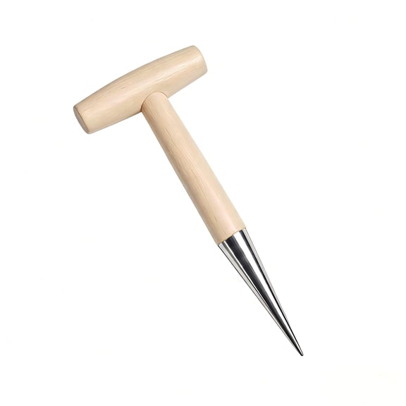 Wood Handle Stainless Steel , Handheld Seed Bulb Planter Tool for Flower Planting, 2 Pack