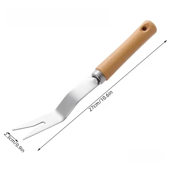Wood Handle Weeding Tool Stainless Steel Garden Puller for Herb Transplanting Lawn Care Hand Tools