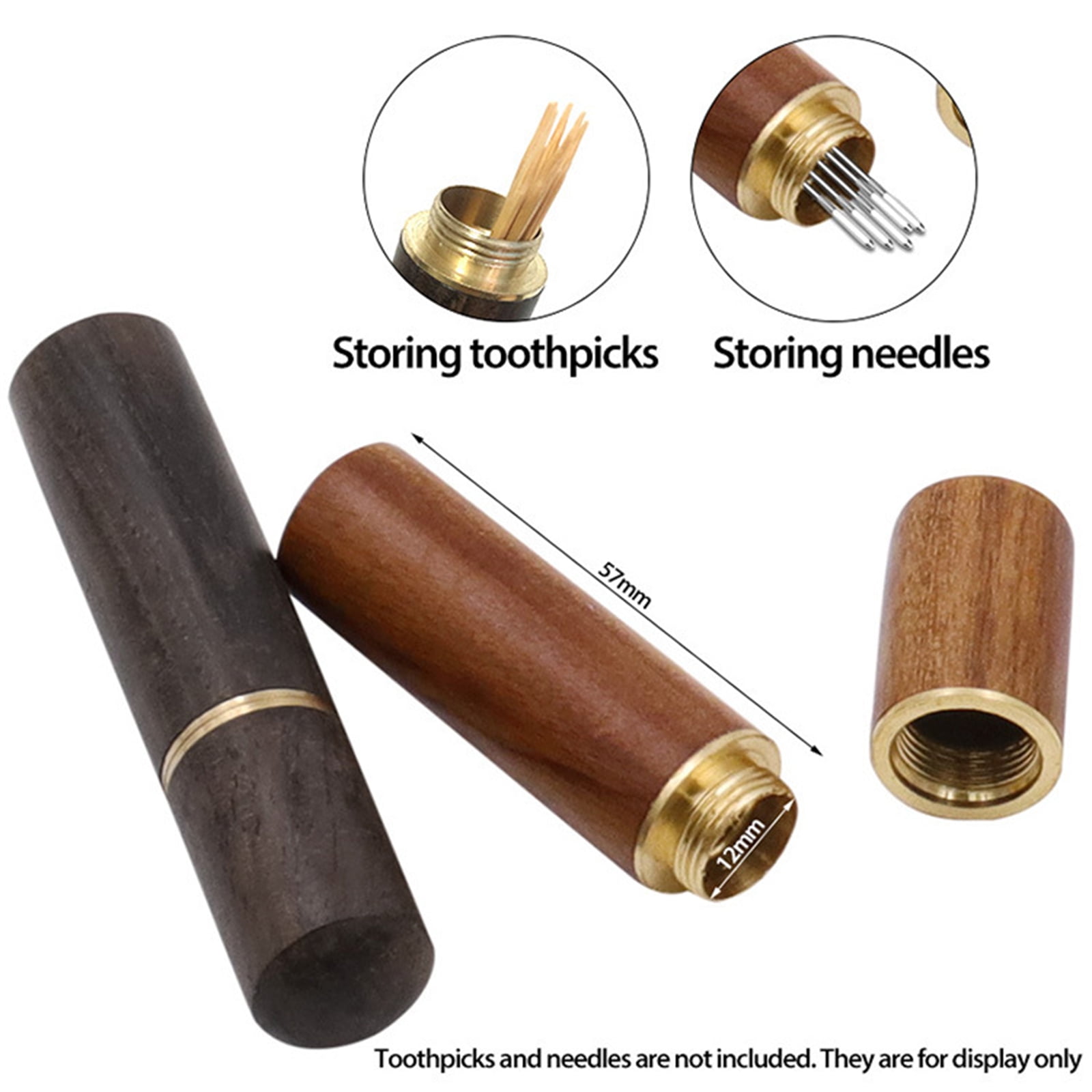 Needle Storage Accessory Wood Handmade DIY Needle Cylinder Toothpick Holder Needles Storage Box ...