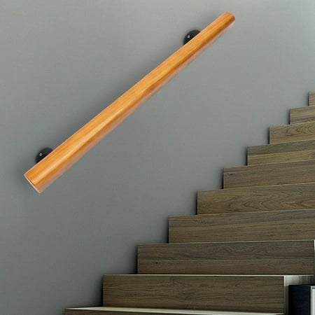 Wood Handrails for Indoor Stairs,Safety Non-Slip Stair Railing,Modern Stair Railing Indoor Handrail Wall Mount Handrail for Bars Lofts Kindergarten Guardrail Corridor (3FT)